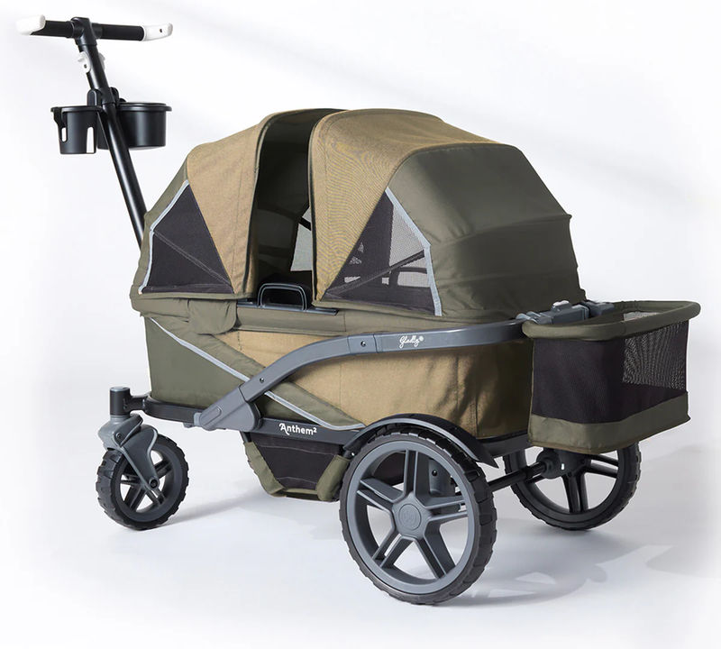 Gladly Family Anthem2 All-Terrain (2 Seater) Stroller Wagon Adventure Bundle - Forest